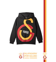 Galatasaray Orijinal Lisanslı Büyük Logo Çocuk Sweat (Siyah)