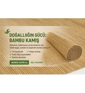 %100 Doğal Bambu Kamış Hasır Bahçe Balkon Çit Gölgelik Gizli