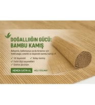 %100 Doğal Bambu Kamış Hasır Bahçe Balkon Çit Gölgelik Gizli