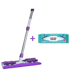 Dmr Mandallı Sihirli Mop Takımı + Freshmaker 50'li Mop Uyumlu Yer Temizlik Havlusu - Set