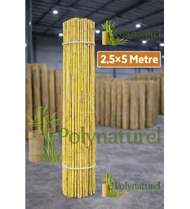 Doğal Kamış Bambu Çit 2.5 x5m Bahçe Teras Balkon Gizlilik Perdesi Gölgelik Örtü
