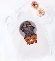 BK Gift Happy Halloween Tasarımlı Beyaz Mutfak Önlüğü-1