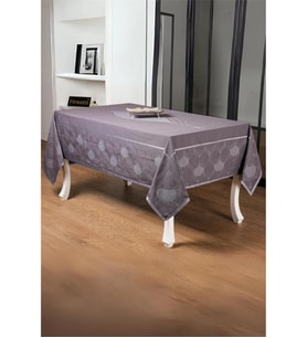Aslı Lüx Jakar Polycotton Tpkumaş Füme Masa Örtüsü 160x220 Cm - 1256 (Standart)