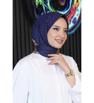 Puantiye Desen Kiremit Soft Pamuk Eşarp (Standart)