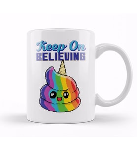 Keep On Believing Unicorn Ice Cream Kupa Bardak Porselen