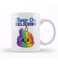 Keep On Believing Unicorn Ice Cream Kupa Bardak Porselen