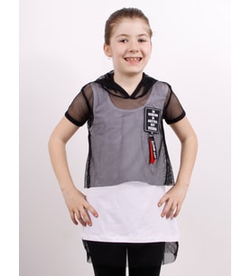 Toontoy Kız Çocuk Tüllü 2 li Takım Elbise ( Gri-Melanj)