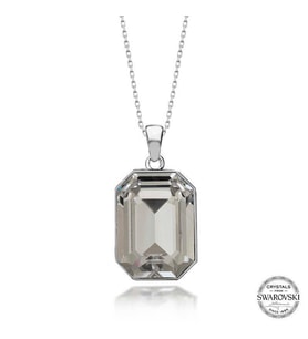 Swarovski Crystal Taşlı Damla Gümüş Kadın Kolye