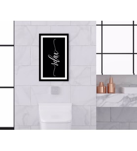 BK Home Banyo Tuvalet Dekoratif Ahşap Siyah Çerçeveli Tablo-10