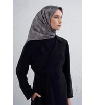 Armine Tivil Saf İpek Eşarp 9410 - 88 Gri Karışık Desen