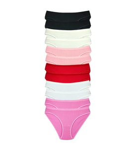 12 Adet Fitilli Pamuklu Kadın Kaşkorse Bikini Külot