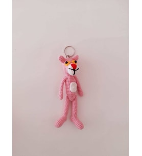 Pembe Panter Amigurumi Organik Anahtarlık Oyuncak