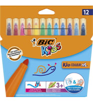 Bic Kids Kid Couleur XL Ultra Yıkanabilir Keçeli Boya Kalemi 12 Renk (Karışık)