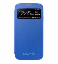 Galaxy S4 i9500 ile Uyumlu S View Cover Kılıf Mavi EF-CI950BCEGWW