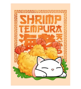 Tombul Kedi Karides Tempura Kedi Tablo Ahşap Poster Dekoratif