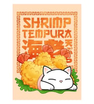 Tombul Kedi Karides Tempura Kedi Tablo Ahşap Poster Dekoratif