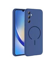 Samsung Galaxy A34 Uyumlu Kılıf M-safe Şarj Özellikli Zore Meta Kapak (Lacivert)