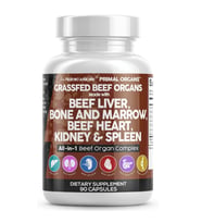 Clean Nutraceuticals Grass Fed Beef Liver Complex 90 Capsules.Abd Menşei (Renksiz)