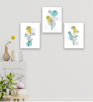 3 Parçalı Minimal Çiçek Tablo