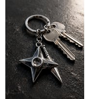 Naruto Şuriken Kunai Desenli Gümüş Renk Anahtarlık Unisex Yetişkin Anime