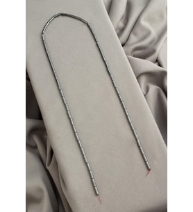 Hematit Doğal Taş Parlak Füme Silindir Kesim 2x8mm Dizi [AA]