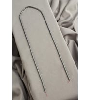 Hematit Doğal Taş Parlak Füme Silindir Kesim 2x8mm Dizi [AA]