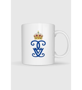 İsveçli Gustaf V Royal Cypher Monogram Monarch Baskılı Kupa Bardak