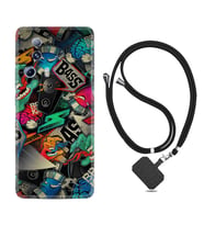 Xiaomi Mi 13 Lite Kılıf Resimli Boyun Askılı İpli Desenli Silikon Series Bass 1886