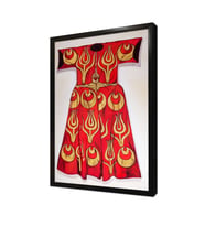 Kırmızı Sarı Kaftan Çerçeveli Mdf Tablo