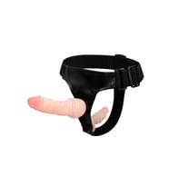 Belden Bağlamalı Çift Taraflı İçi Dolu Strapon Penis