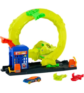 Hot Wheels 1/64 Ölçekli Döküm Metal Araç Yılan Servis İstasyonu, 2 Çalma Modu, Döngü Ve Speed Snap P