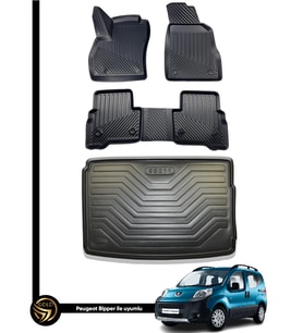 Peugeot Bipper 2008 3D Havuzlu Paspas Ve Bagaj Havuzu İkili Set
