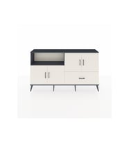 Arges Konsol 4 Raflı Tek Çekmeceli 4 Kapaklı 176x30x99 Antrasit-Aytaşı