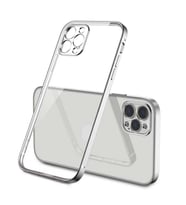 Uyumlu Model Apple iPhone 12 Pro Kılıf Elektroplatin Kaplama Kapak (Gümüş)