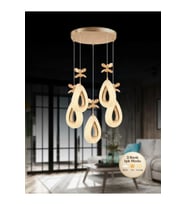 5'li Gold Renkli LED Kristal Taşlı Modern Avize, Salon ve Mutfak için şık aydınlatma