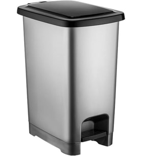 L İç Kovalı Slim Pedallı Çöp Kovası, Dar Alanlara Uygun İnce Tasarım Çöp Kutusu, Kapaklı Plastik Atık Kovası, Mutfak Banyo Ofis Kullanımı