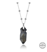 Crystal Taşlı  Top Zincir 925 Ayar Gümüş Kolye