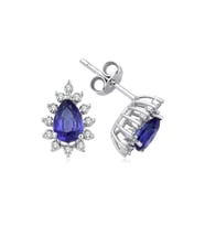 1.00 Karat Safir Pırlanta Küpe