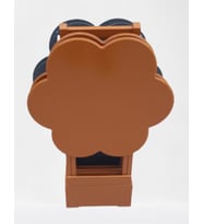 Zigon Çanta 90108 Sehpa Papatya Model Ahşap MDF Gri ve Hardal Renk Uyum El Yapım