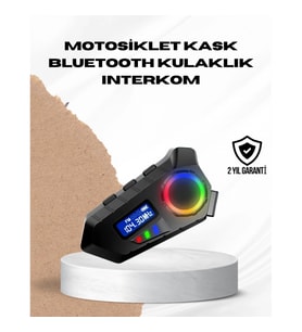 Mey İthalat® Bluetooth 5.4 İnterkom IP65 Toz ve Su Geçirmez LED Göstergeli
