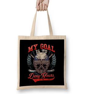 My Goal Is To Deny Yours Hockey Defender Bez Çanta Uzun Saplı