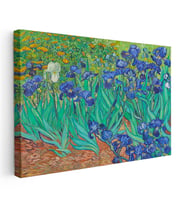 Yatay Kanvas Tablo Vincent van Gogh İris Çiçekleri Bahçe Mavi Ressam Tablosu Ev Ofis Duvar Dekoru