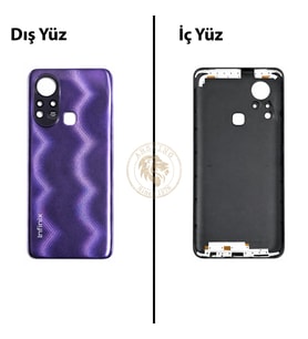 Infinix Hot 11S Mor Uyumlu Arka Kapak Arka Cam Batarya Pil Kapağı Lazer Kesim Back Cover