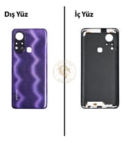 Infinix Hot 11S Mor Uyumlu Arka Kapak Arka Cam Batarya Pil Kapağı Lazer Kesim Back Cover