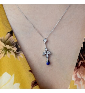 0.62 Ct. Safir Pırlanta Kolye