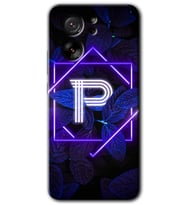 Xiaomi Mi 13T Kılıf HD Desen Baskılı Arka Kapak - Dark Neon Yaprak P Harfi