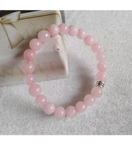 Pembe Kuvars Doğaltaş Bileklik