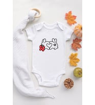 I Love You Organik Baskılı %100 Pamuklu Beyaz Çıtçıtlı Body Zıbın