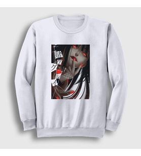 Presmono Unisex Beyaz Yumeko Anime kakegurui Sweatshirt 240148tt (Beyaz)