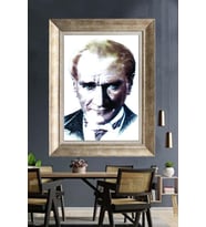 Gümüş Çerçeveli Atatürk Tablo ds46